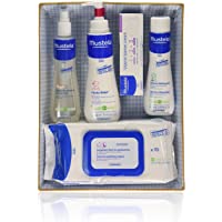 Mustela Bébé - Canastilla azul - Agua de colonia + Hydra Bébé + Vitamin barrier cream + Dermo Nettoyant + Toallitas - 1…